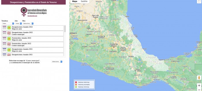 Observatorio habilita mapa de feminicidios y desapariciones en Veracruz